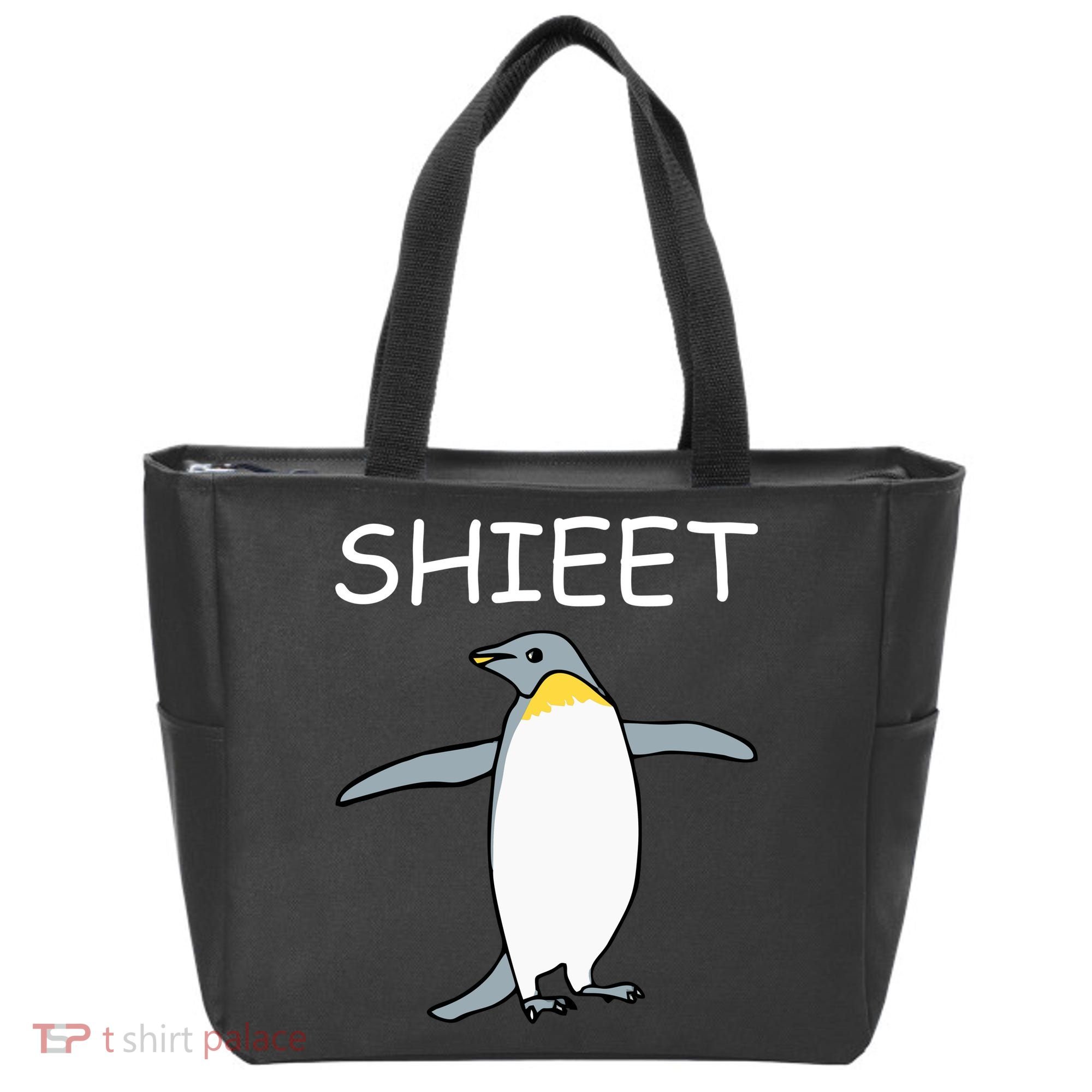 Shieet Funny Penguin Tote Bag