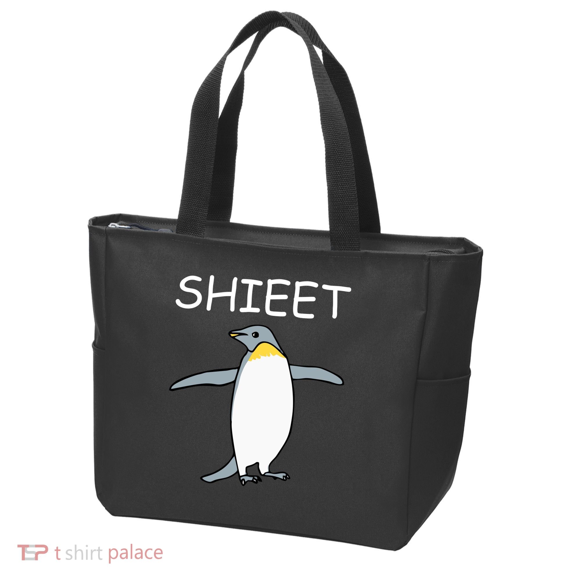 Shieet Funny Penguin Tote Bag