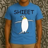 Shieet Funny Penguin T-Shirt thumb 3