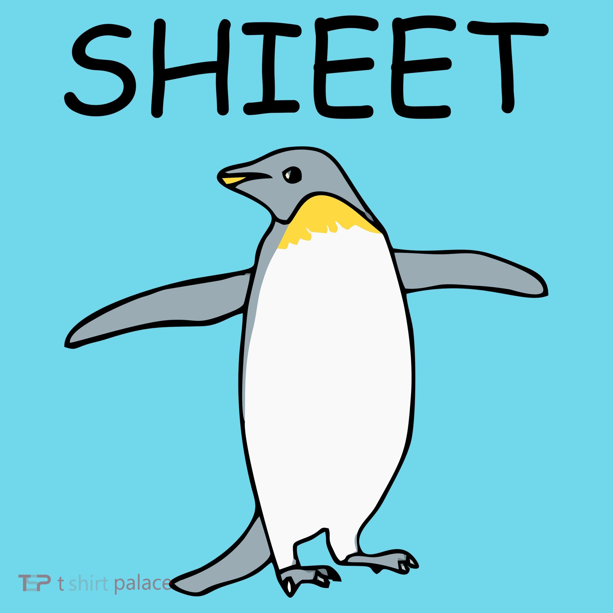 Shieet Funny Penguin Button