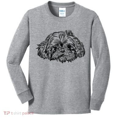 Shih Tzu Dog Kids Long Sleeve Shirt