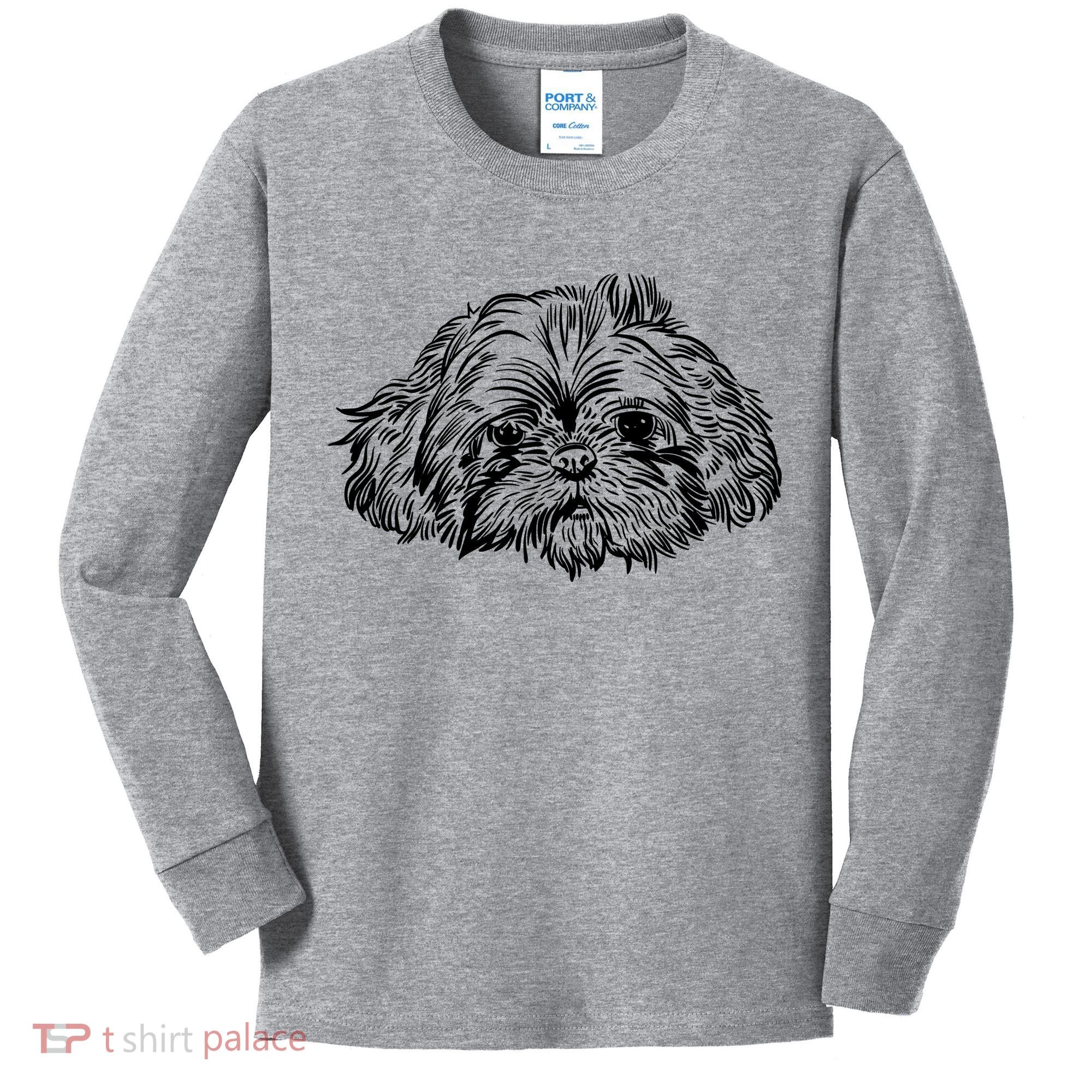 Shih Tzu Dog Kids Long Sleeve Shirt