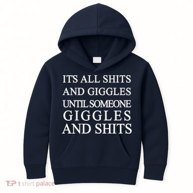Shits And Giggles Funny Meme Kids Hoodie