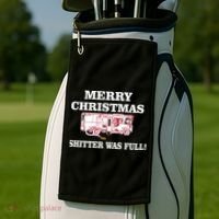 Shitter Was Full Funny Christmas Golf Towel thumb 2