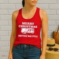 Shitter Was Full Funny Christmas Women's Tank Top thumb 2
