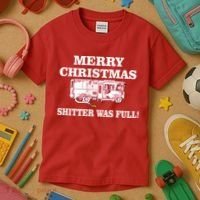 Shitter Was Full Funny Christmas Kids T-Shirt thumb 3