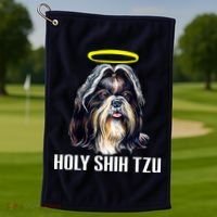 Shitzu Dog Holy Shih Tzu Golf Towel thumb 1