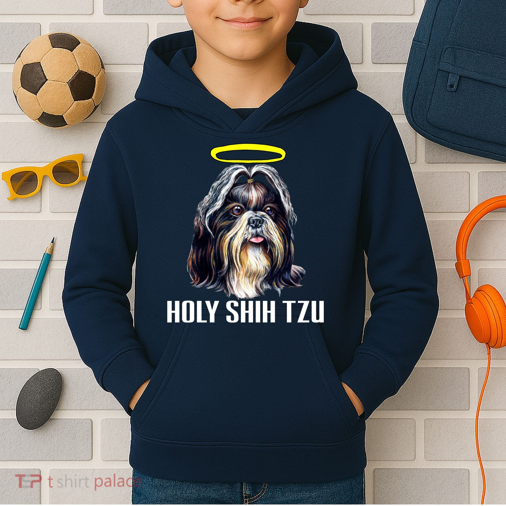 Shitzu Dog Holy Shih Tzu Kids Hoodie