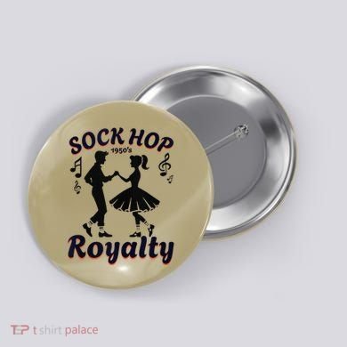Sock Hop Jukebox Poodle Skirt Greaser 1950S Rock Button