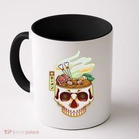 Spooky Halloween Japanese Ramen Skull Bowl Coffee Mug thumb 0