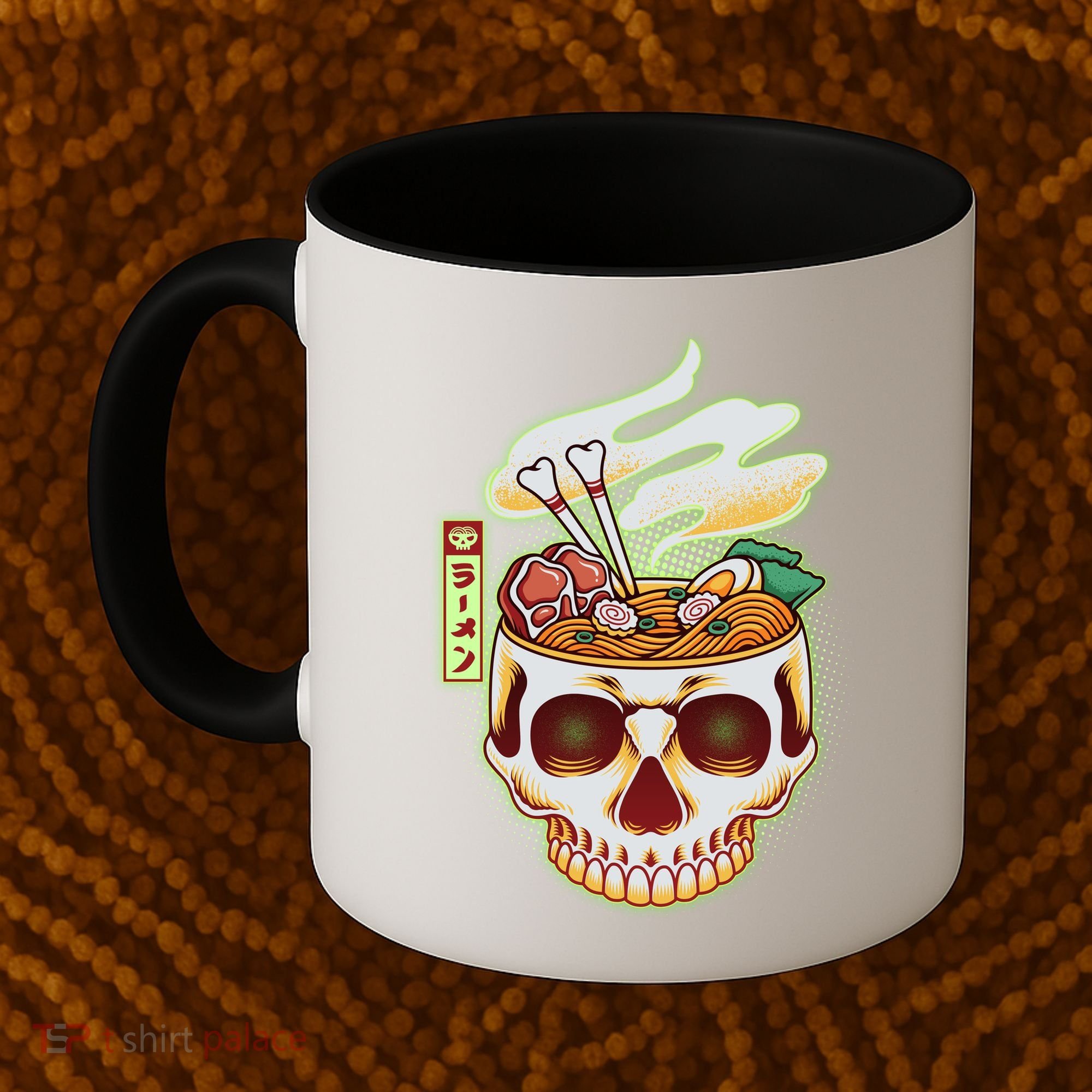 Spooky Halloween Japanese Ramen Skull Bowl Coffee Mug