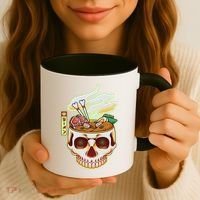 Spooky Halloween Japanese Ramen Skull Bowl Coffee Mug thumb 3