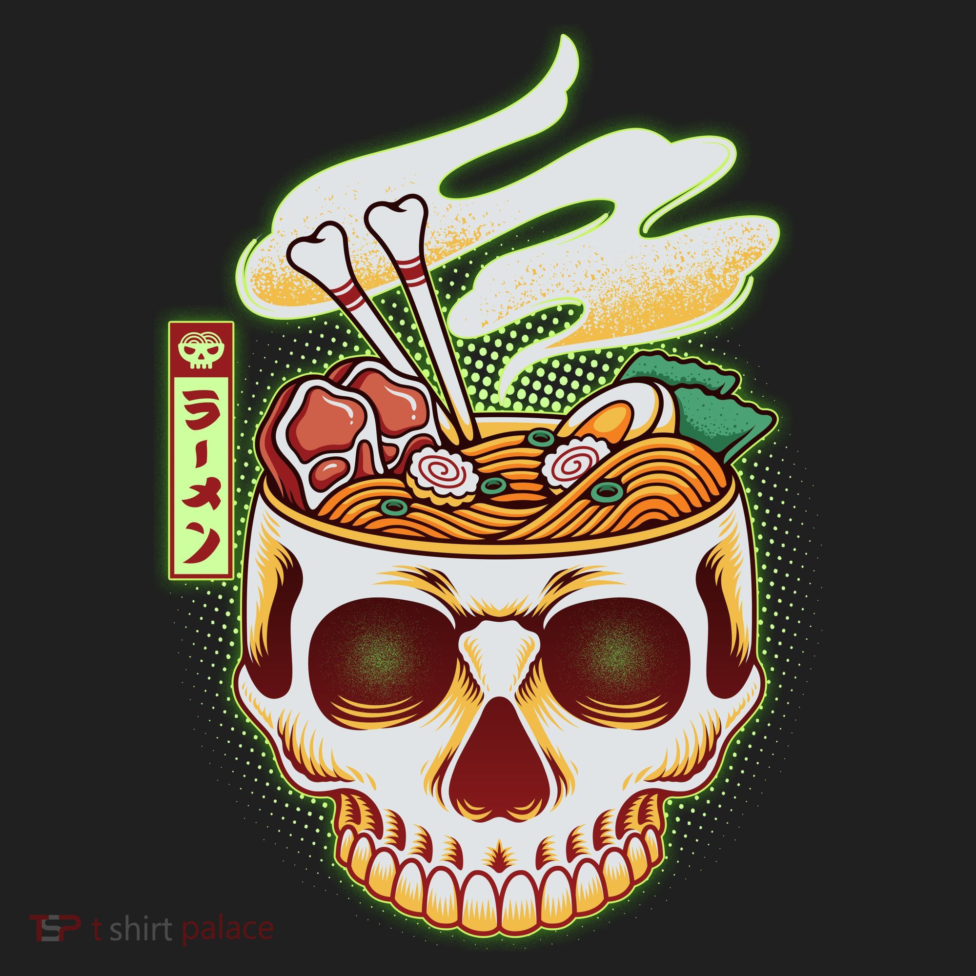 Spooky Halloween Japanese Ramen Skull Bowl Beanie