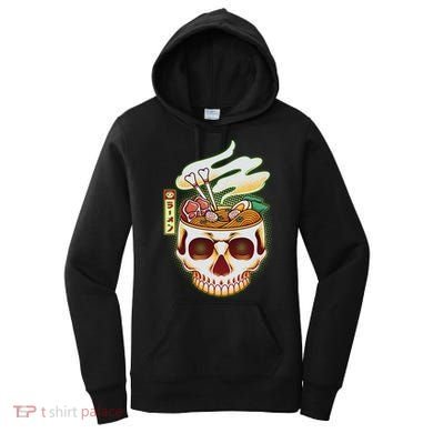 Spooky Halloween Japanese Ramen Skull Bowl Women's Hoodie