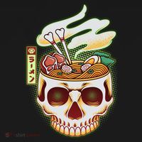 Spooky Halloween Japanese Ramen Skull Bowl Women's Hoodie thumb 2