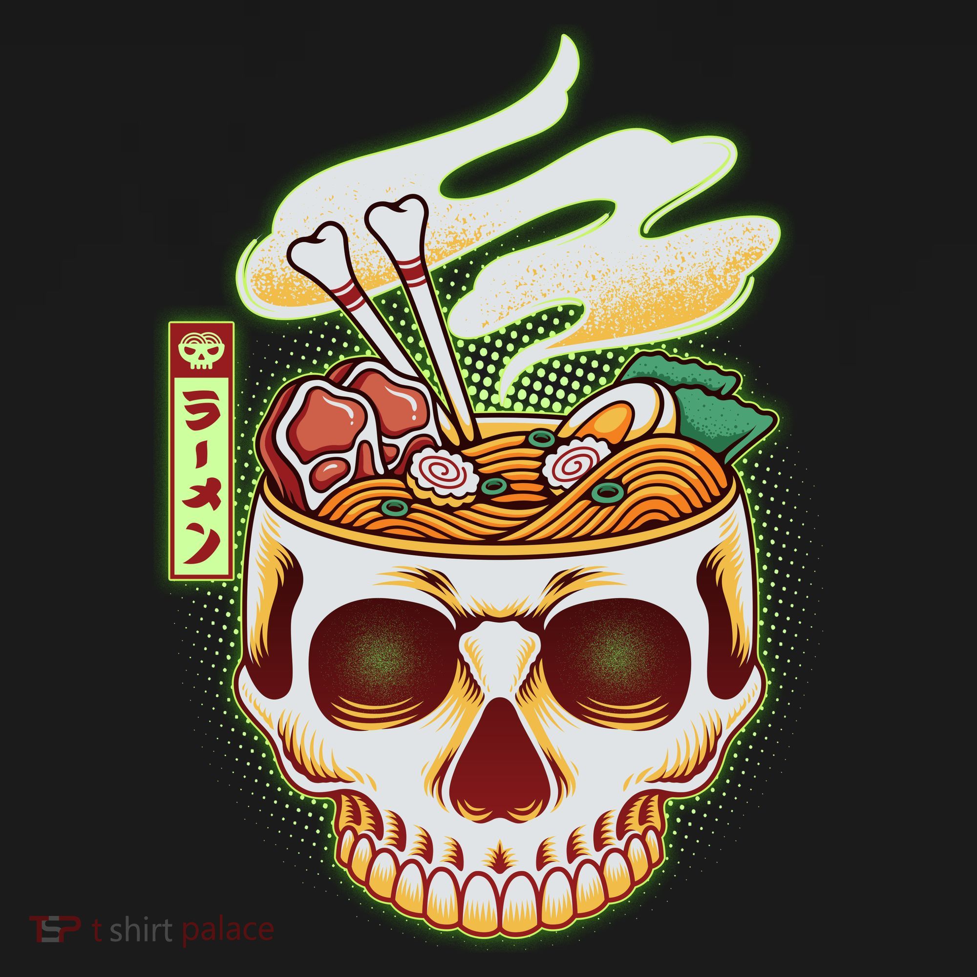 Spooky Halloween Japanese Ramen Skull Bowl Women's Hoodie