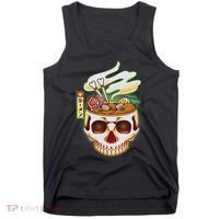 Spooky Halloween Japanese Ramen Skull Bowl Tank Top thumb 0