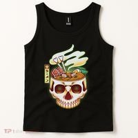 Spooky Halloween Japanese Ramen Skull Bowl Tank Top thumb 2
