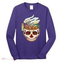 Spooky Halloween Japanese Ramen Skull Bowl Long Sleeve Shirt thumb 0
