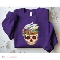 Spooky Halloween Japanese Ramen Skull Bowl Sweatshirt thumb 2