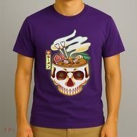 Spooky Halloween Japanese Ramen Skull Bowl T-Shirt thumb 3