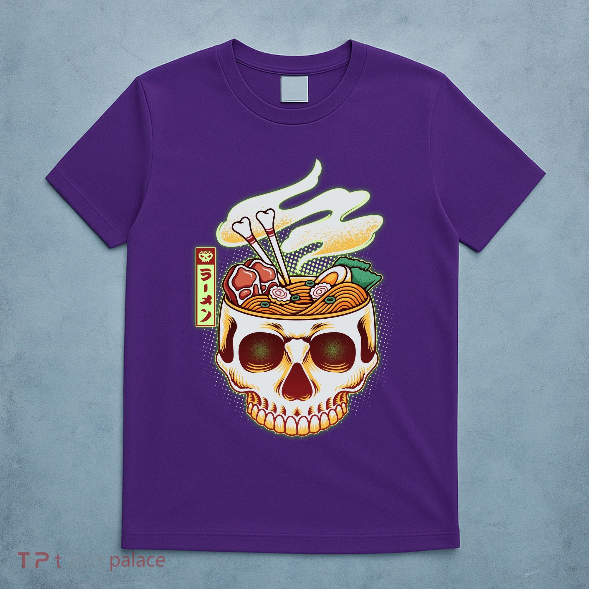 Spooky Halloween Japanese Ramen Skull Bowl T-Shirt
