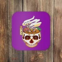 Spooky Halloween Japanese Ramen Skull Bowl Coaster thumb 0