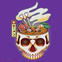 Spooky Halloween Japanese Ramen Skull Bowl Mousepad thumb 1