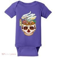 Spooky Halloween Japanese Ramen Skull Bowl Baby Bodysuit thumb 0
