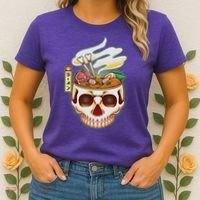 Spooky Halloween Japanese Ramen Skull Bowl Women's T-Shirt thumb 2