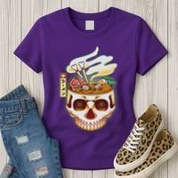 Spooky Halloween Japanese Ramen Skull Bowl Women's T-Shirt thumb 3