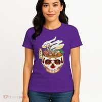 Spooky Halloween Japanese Ramen Skull Bowl Women's T-Shirt thumb 4