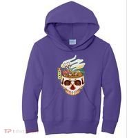 Spooky Halloween Japanese Ramen Skull Bowl Kids Hoodie thumb 0