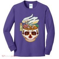 Spooky Halloween Japanese Ramen Skull Bowl Kids Long Sleeve Shirt thumb 0