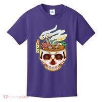 Spooky Halloween Japanese Ramen Skull Bowl Kids T-Shirt thumb 0