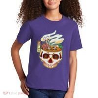 Spooky Halloween Japanese Ramen Skull Bowl Kids T-Shirt thumb 2