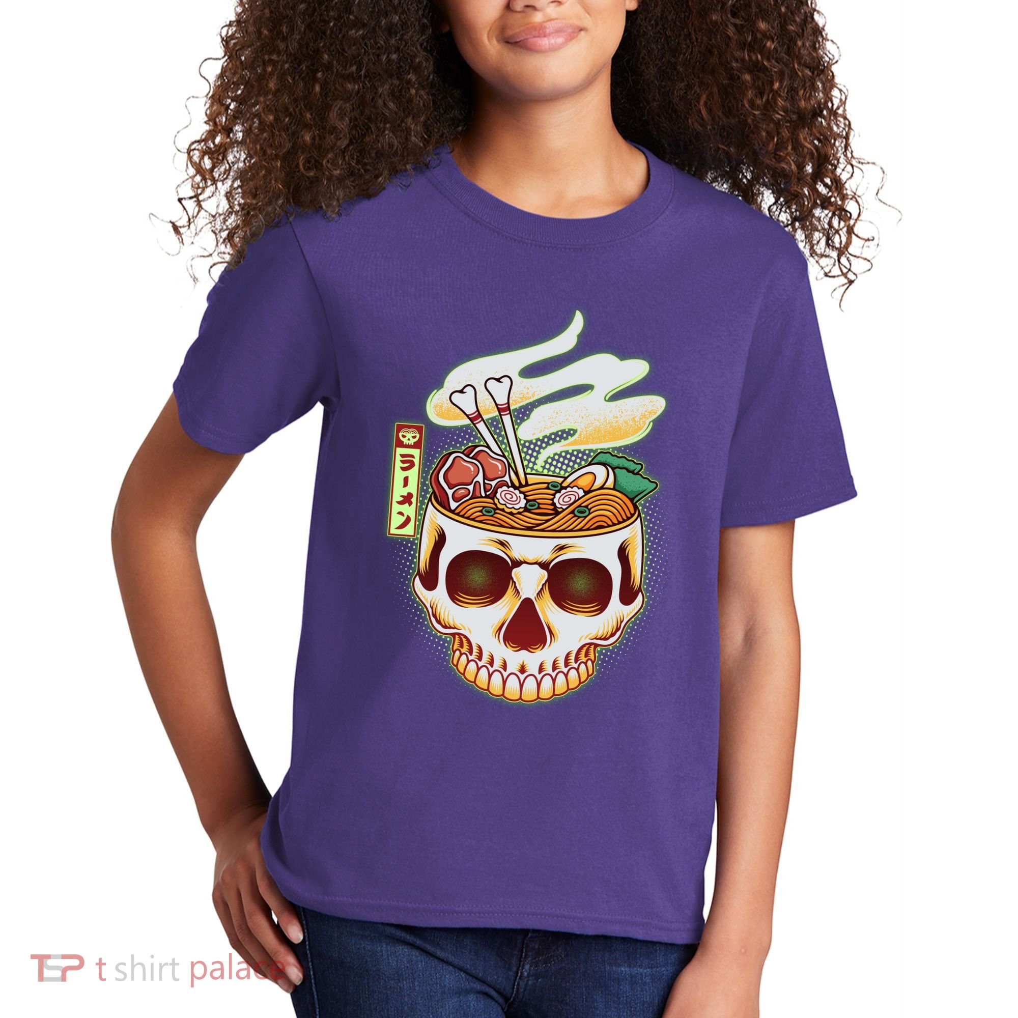 Spooky Halloween Japanese Ramen Skull Bowl Kids T-Shirt