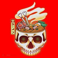 Spooky Halloween Japanese Ramen Skull Bowl Santa Hat thumb 1