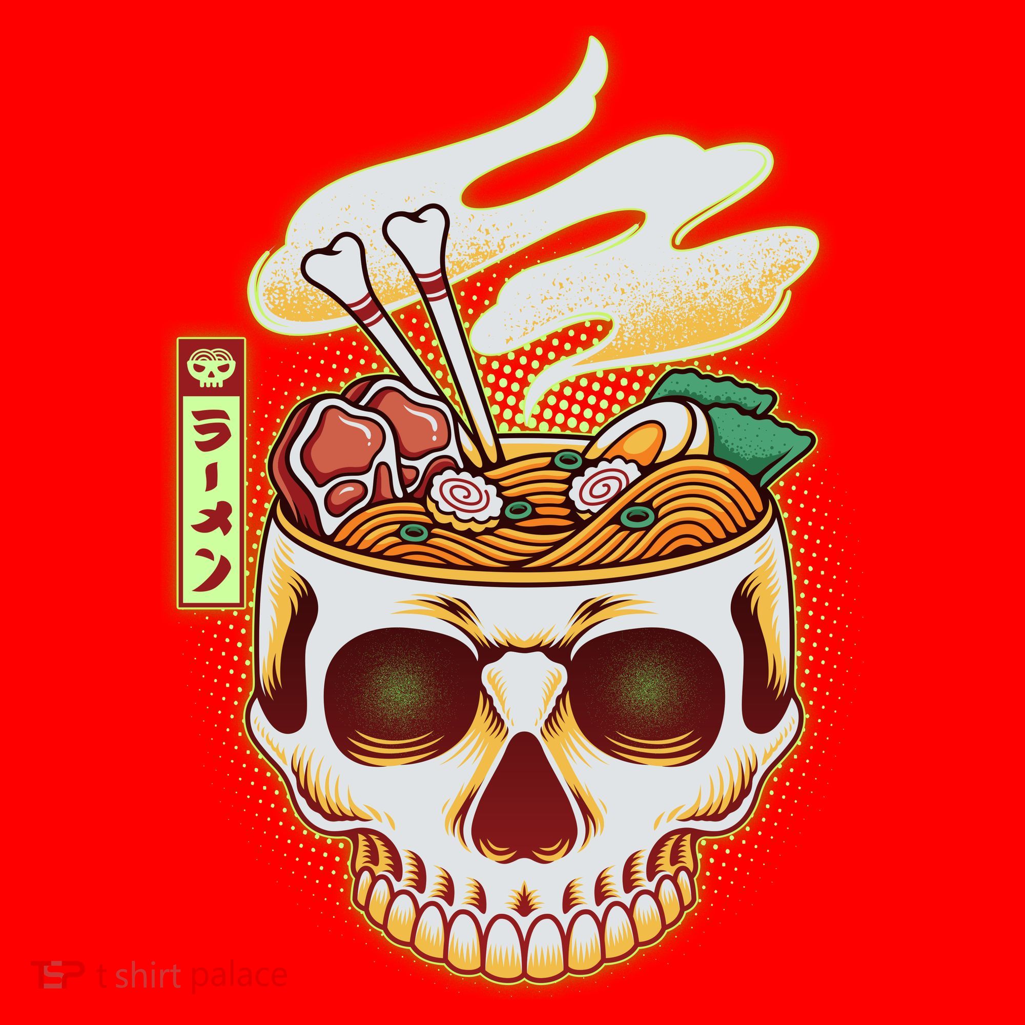 Spooky Halloween Japanese Ramen Skull Bowl Santa Hat