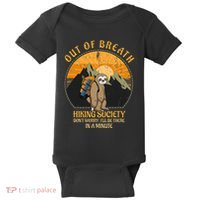 Sloth Hiker Joke Out Of Breath Hiking Society Baby Bodysuit thumb 0