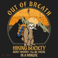 Sloth Hiker Joke Out Of Breath Hiking Society Hat thumb 2