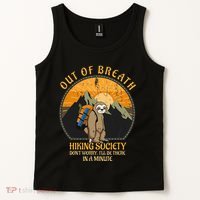 Sloth Hiker Joke Out Of Breath Hiking Society Tank Top thumb 2