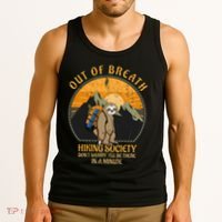 Sloth Hiker Joke Out Of Breath Hiking Society Tank Top thumb 3