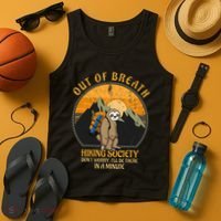 Sloth Hiker Joke Out Of Breath Hiking Society Tank Top thumb 4