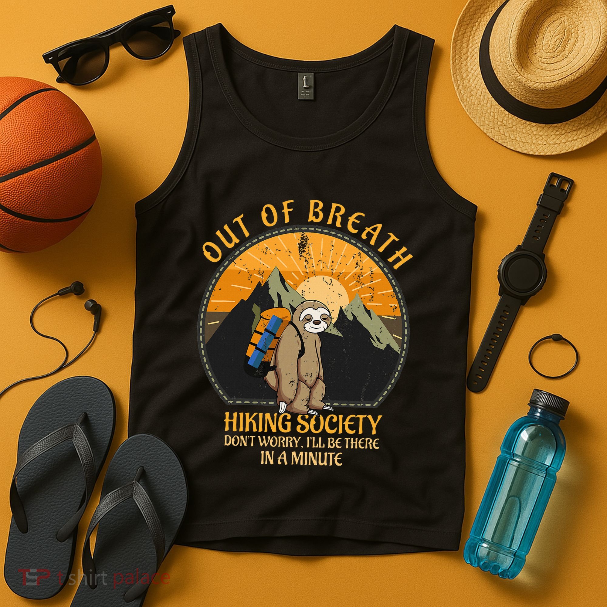 Sloth Hiker Joke Out Of Breath Hiking Society Tank Top