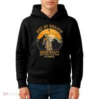 Sloth Hiker Joke Out Of Breath Hiking Society Kids Hoodie thumb 4