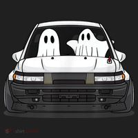 Spooky Halloween JDM Hachiroku 86 Ghost Levin Coupe Golf Towel thumb 3