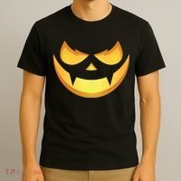 Spooky Halloween Jack O Lantern Glowing Pumpkin Face Costume T-Shirt thumb 3