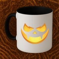 Spooky Halloween Jack O Lantern Glowing Pumpkin Face Costume Coffee Mug thumb 2