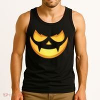 Spooky Halloween Jack O Lantern Glowing Pumpkin Face Costume Tank Top thumb 3